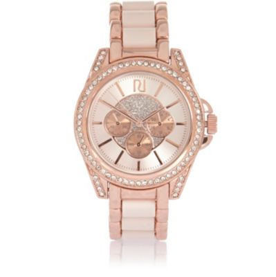 Rose gold chunky embellished watch